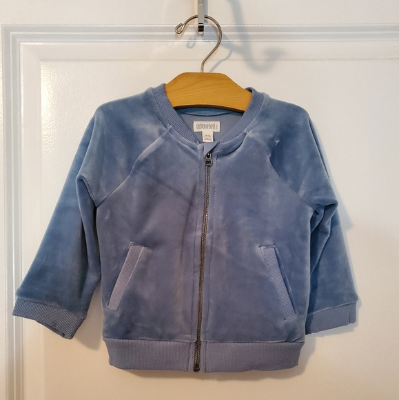 Gymboree Baby Blue Velour Soft Velvet Jacket Coat 12 to 18 Months Boy Girl - Picture 1 of 4